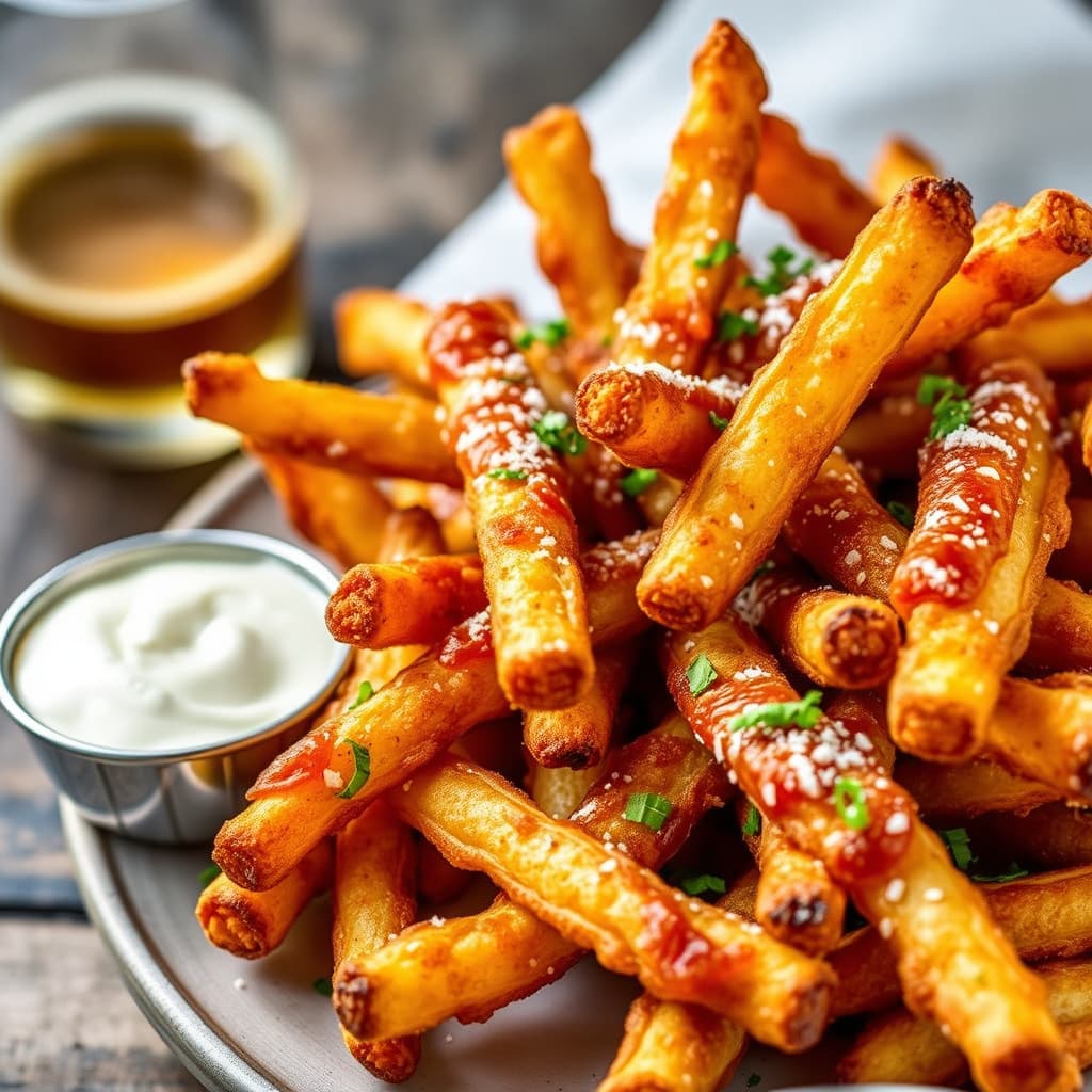 Øl-berørte pommes frites