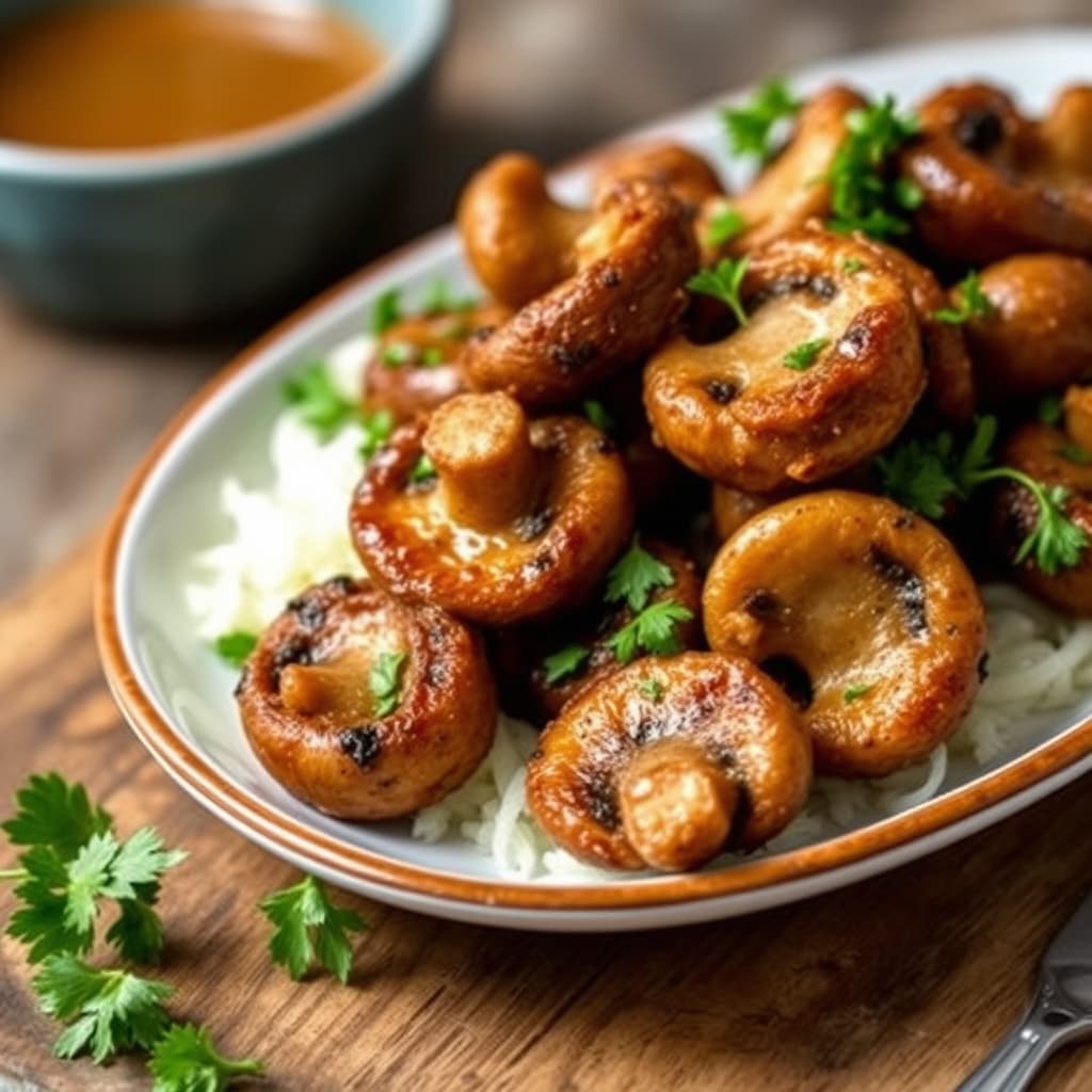 Ølpanerte cremini-sopper