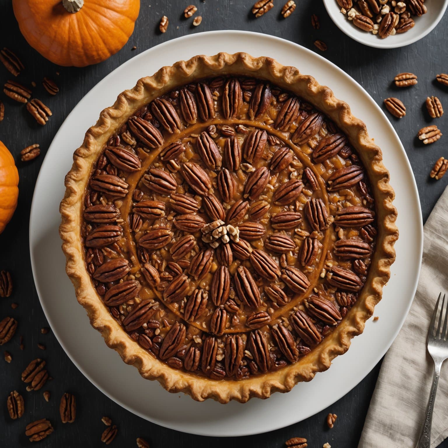 Omvendt gresskar- og pekannøttpai