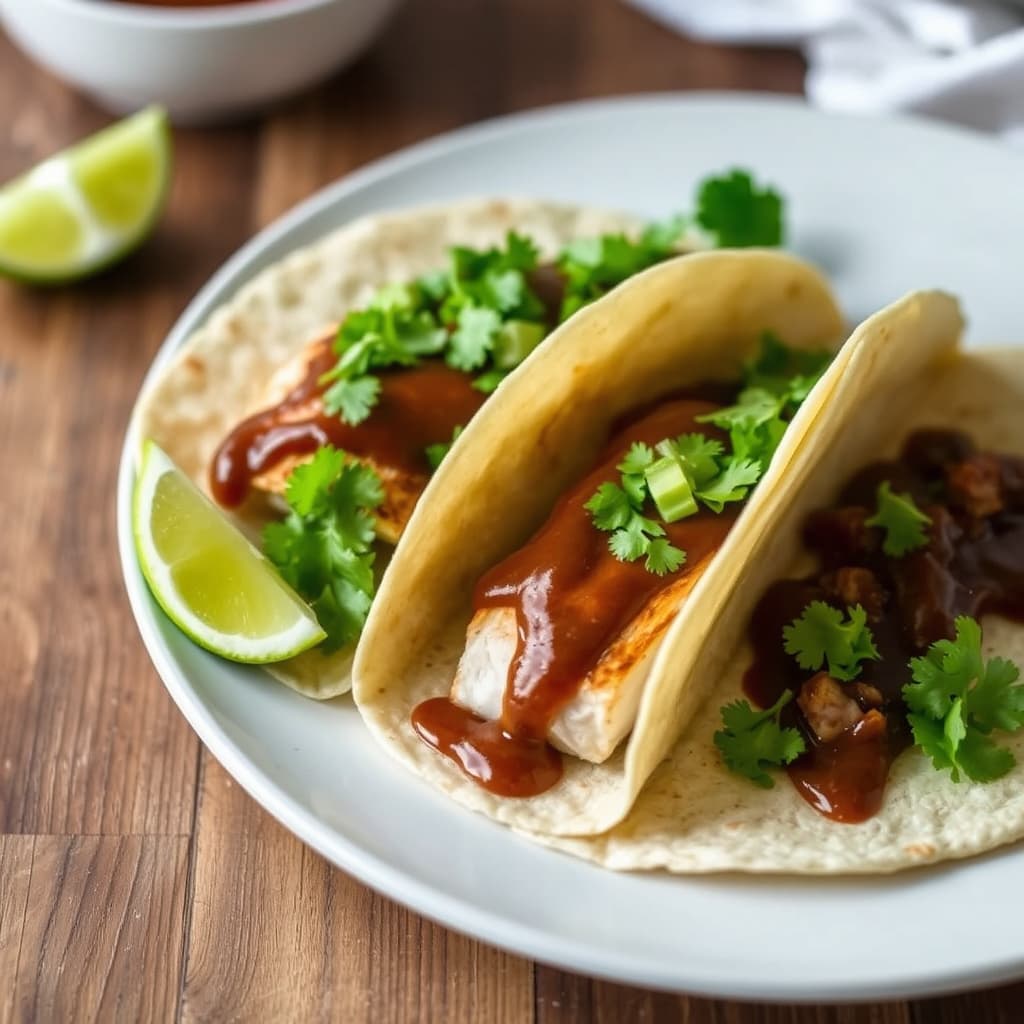 One Pan Tilapia Fish Tacos med 5-minutters Mole