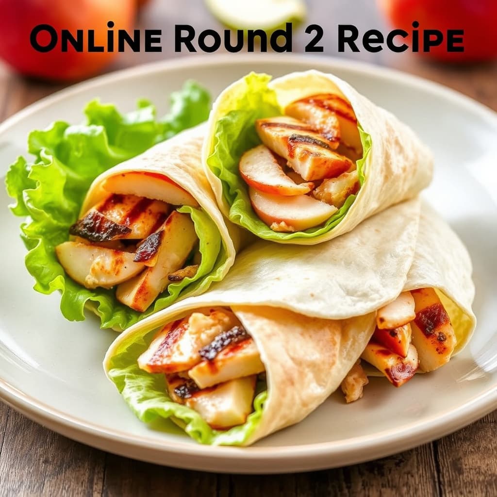 Online runde 2 oppskrift – Grillet kylling og eplewraps