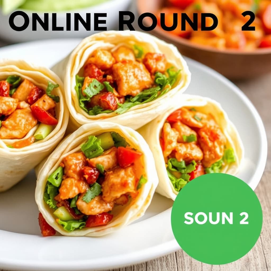 Online runde 2-oppskrift – Krydret og søt kyllingwrap