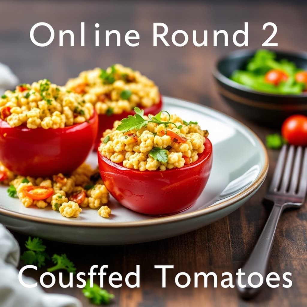 Online runde 2-oppskrift – Tomater fylt med couscous
