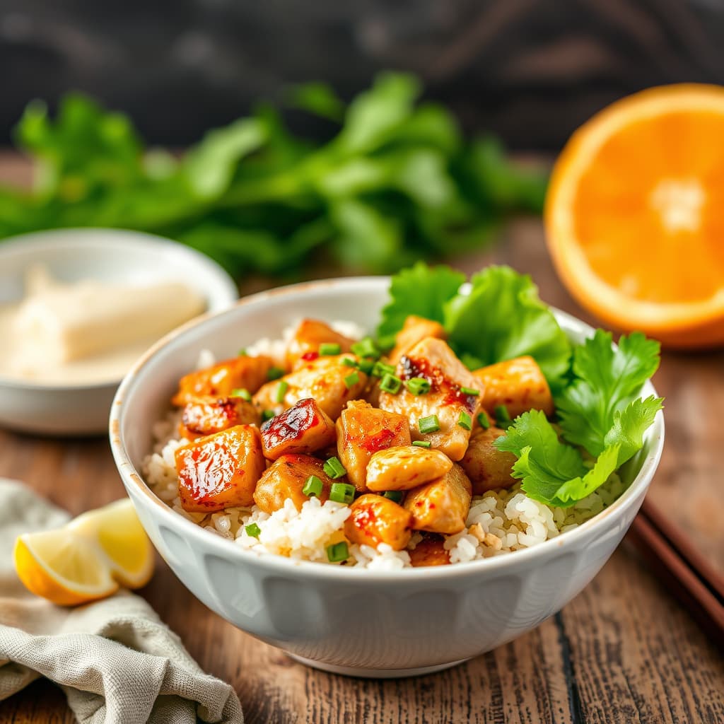Orange-Chicken Rice Bowl