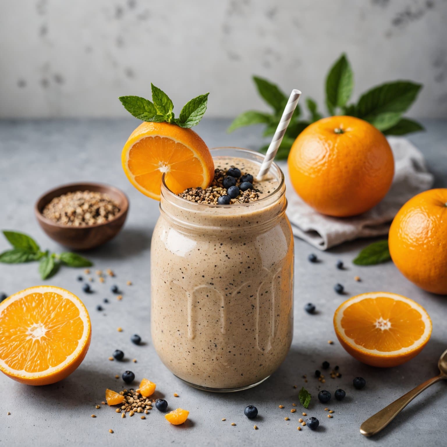 Oransje Chia-smoothie