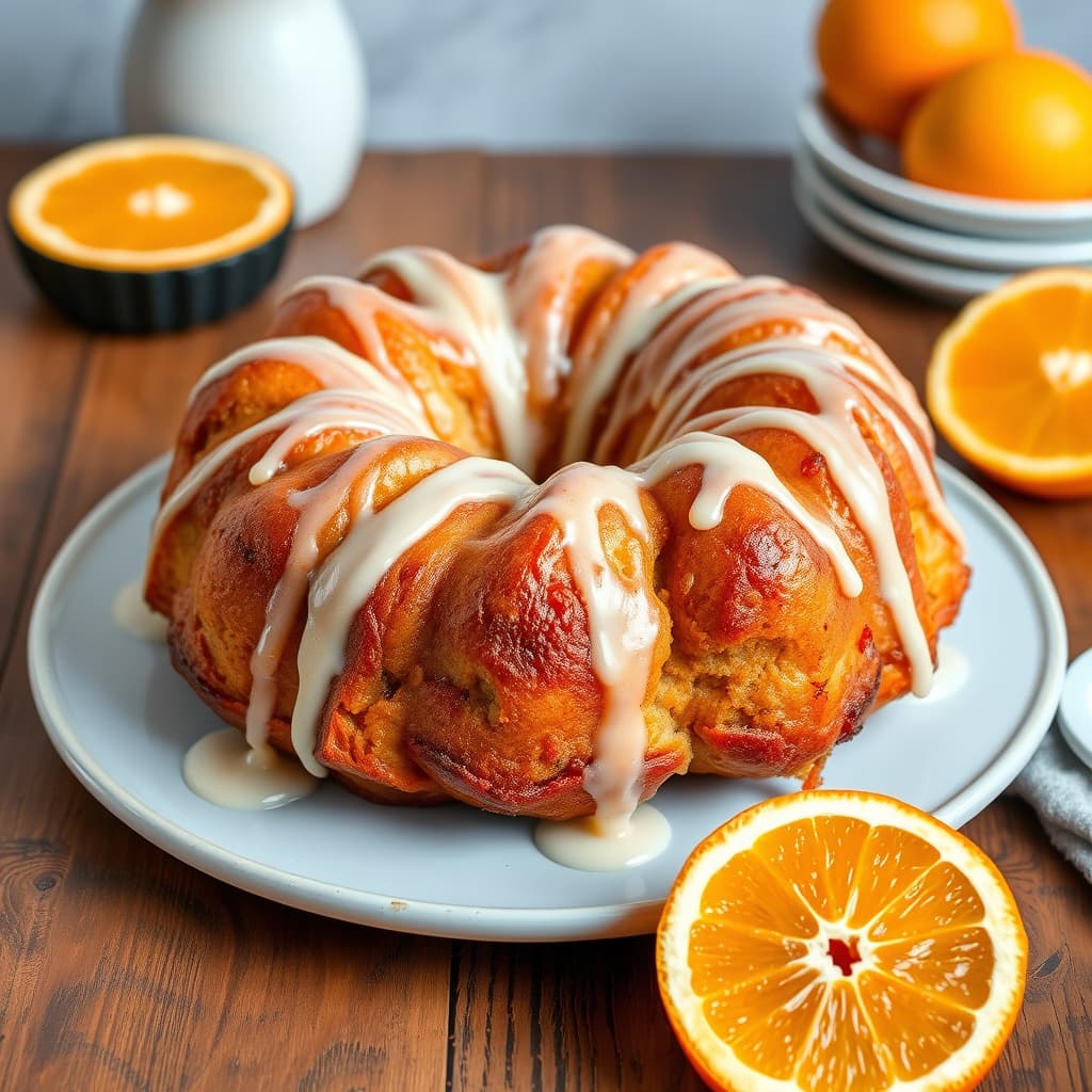 Oransje sticky bun monkey bread