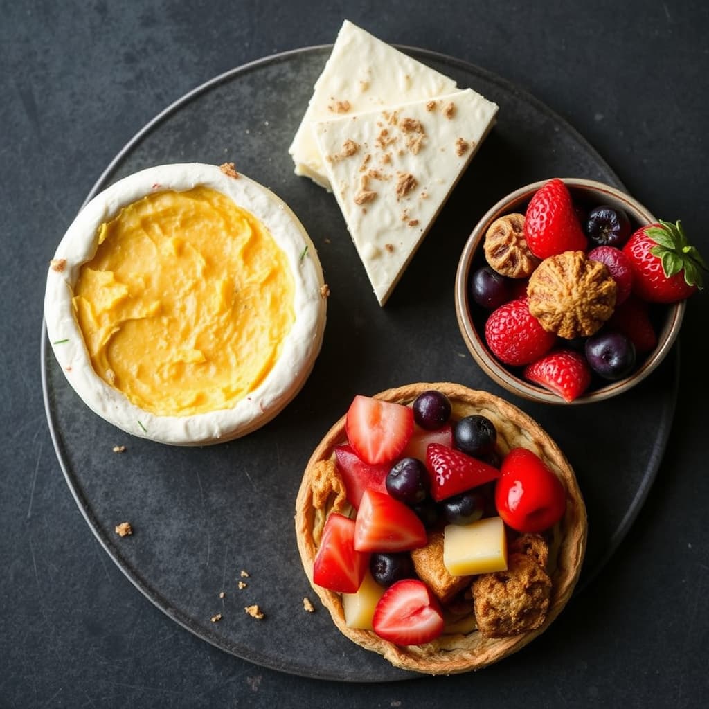 Ost på tre måter: varm, kald og sprø med blandet frukt