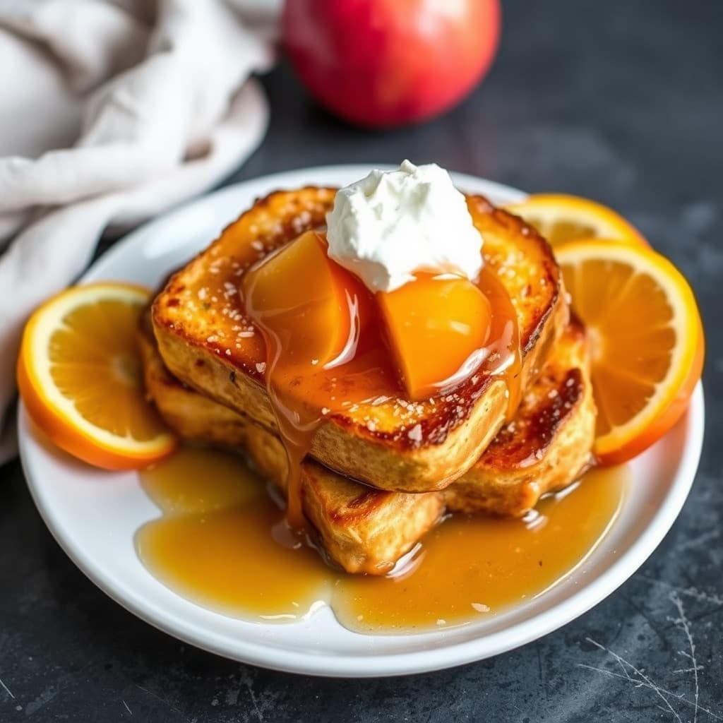 Oven French Toast med appelsin- og eplesirup