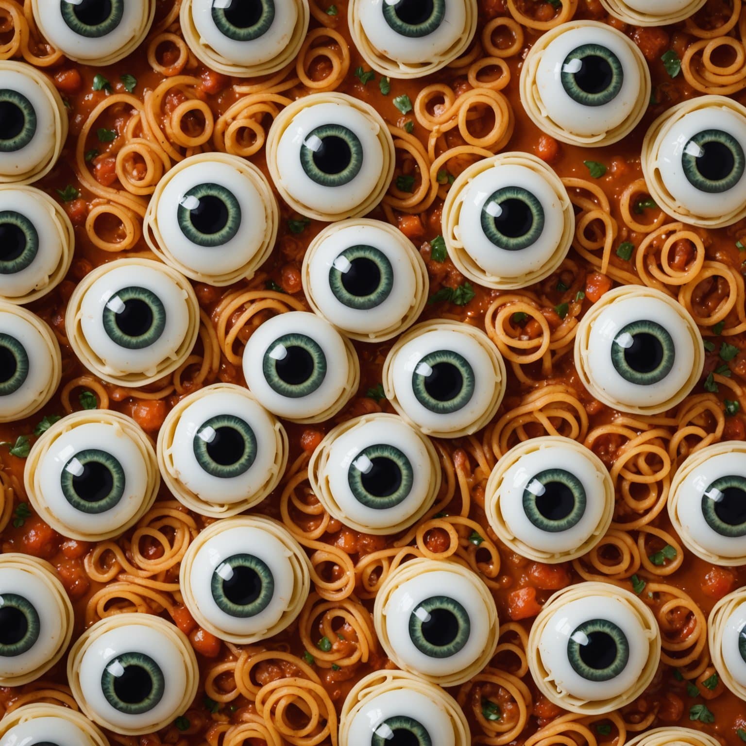 Øyne til Halloween-spaghetti