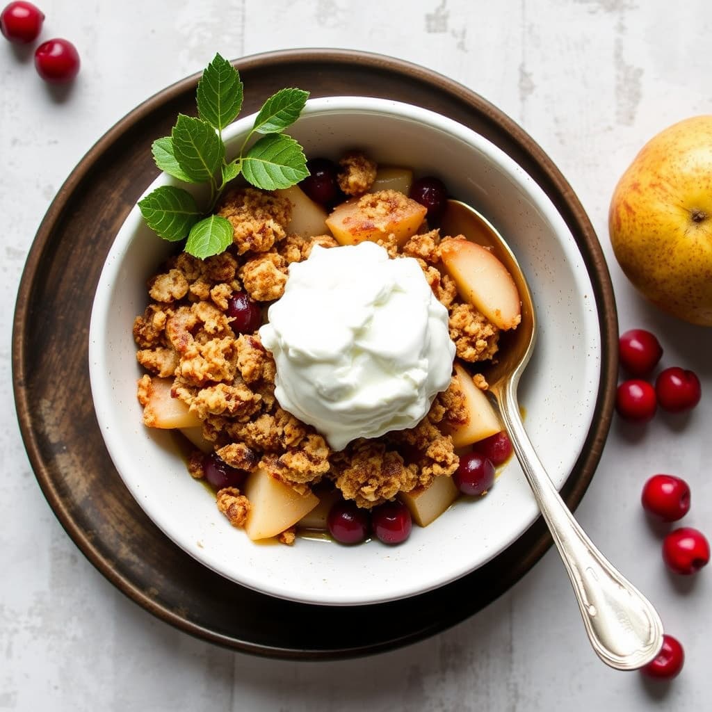 Pære-, eple- og tranebærcrisp