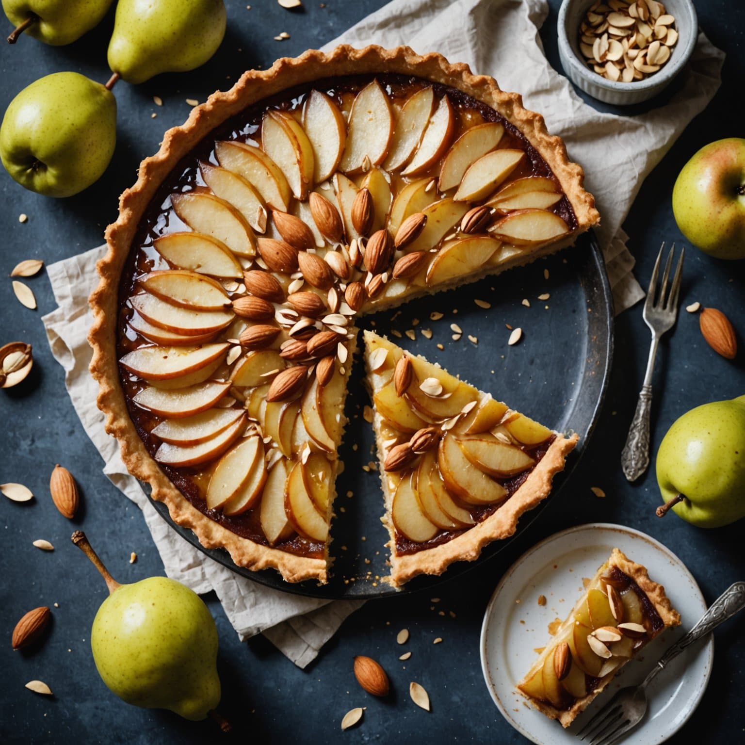 Pære- og mandeltarte (melke- og glutenfri)