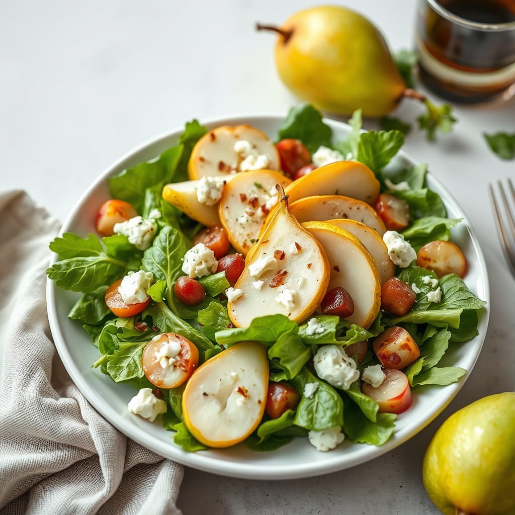Pæresalat med gorgonzoladressing