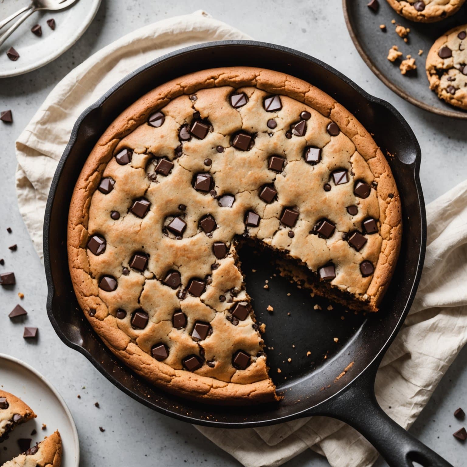 Paleo Skillet Chocolate Chip Cookie