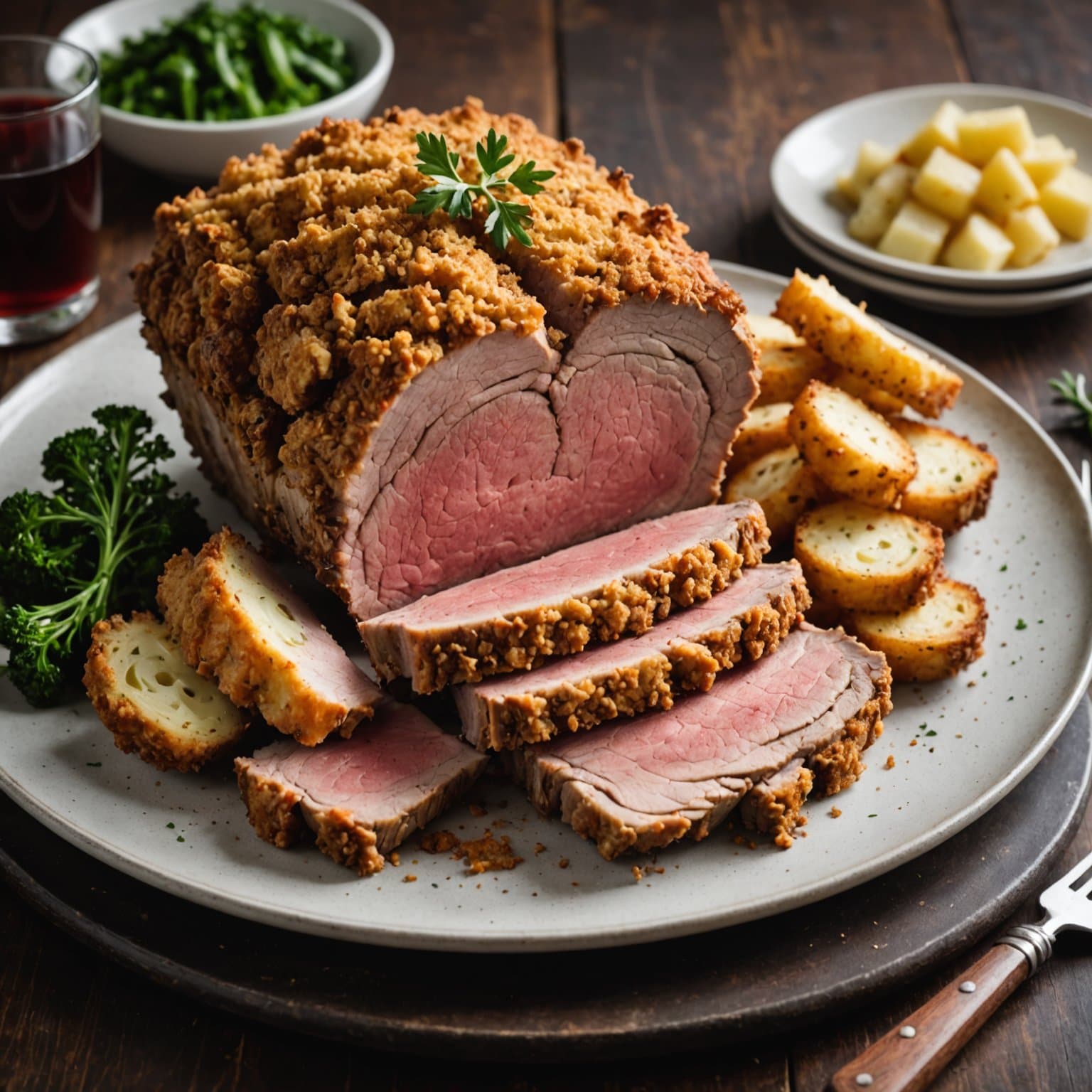 Panert ribbe av storfe