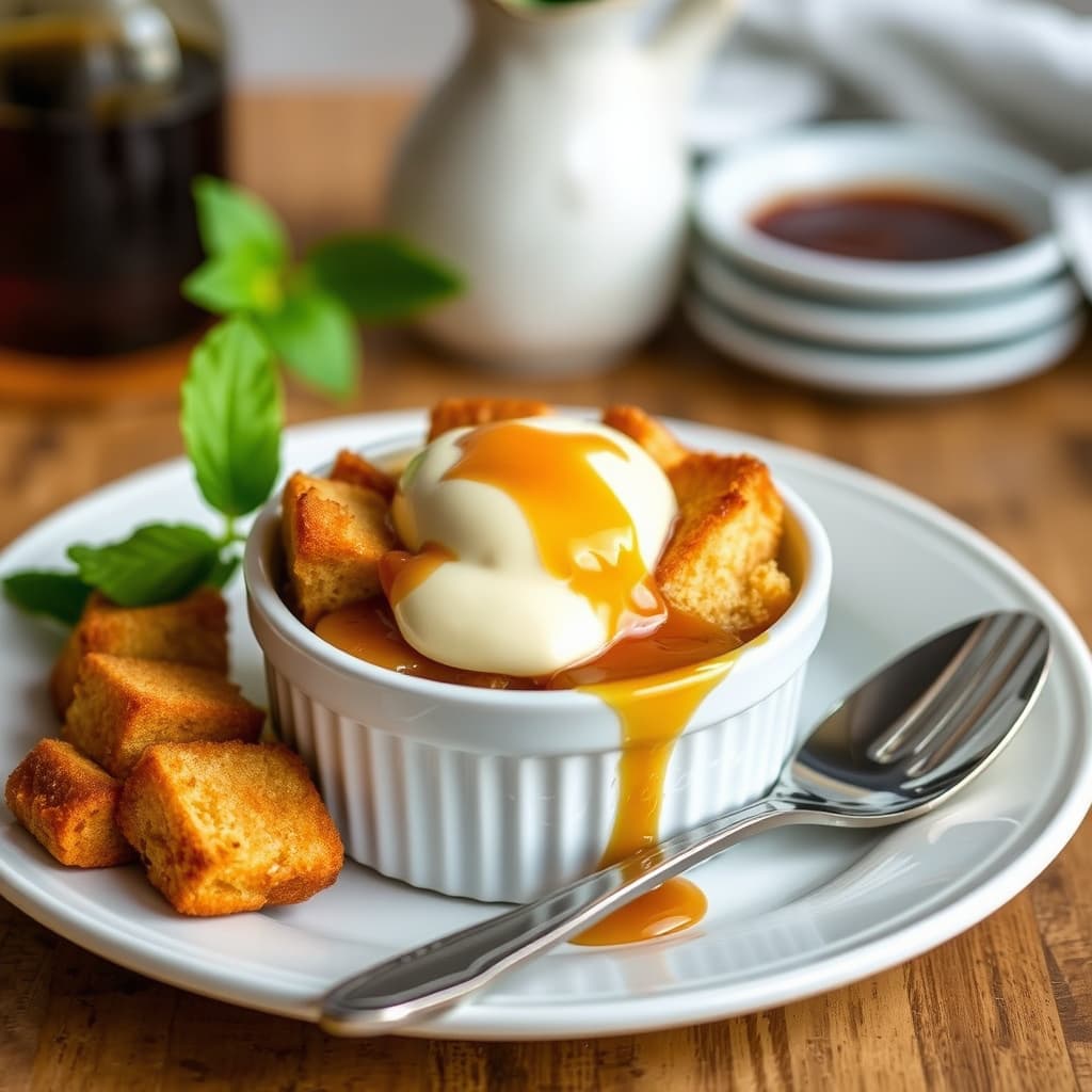 Panettone-kringle med amaretto-saus