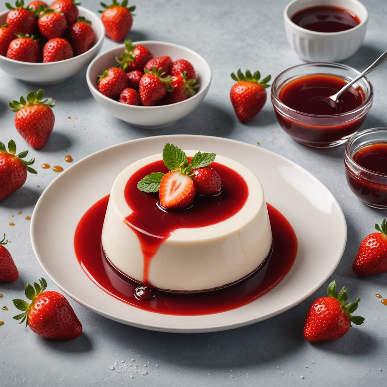 Panna Cotta med jordbærsyltetøy