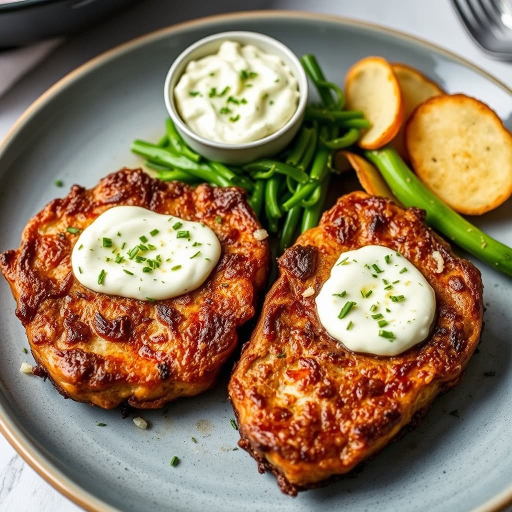 Panne-stekte biffer med sjalottløk- og gorgonzolasmør