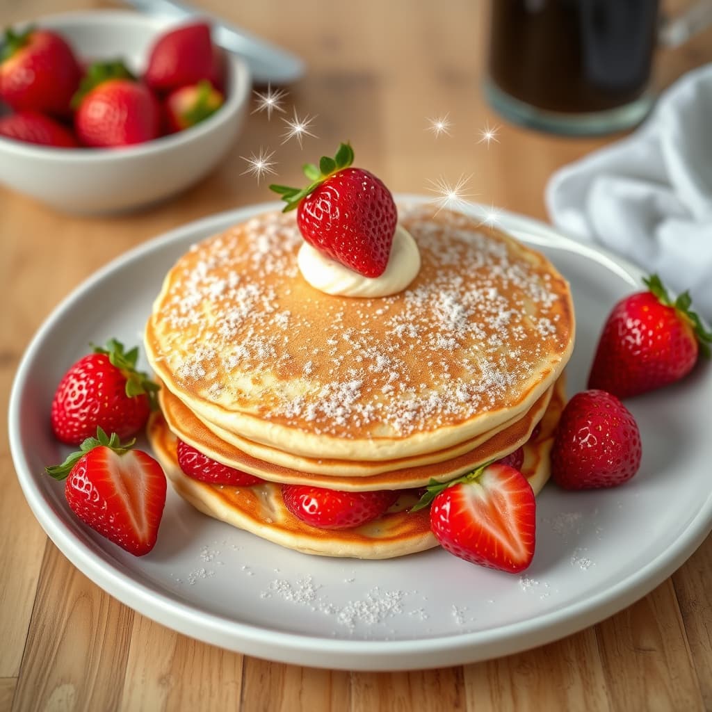 Pannekake "Kake" med brusende jordbær