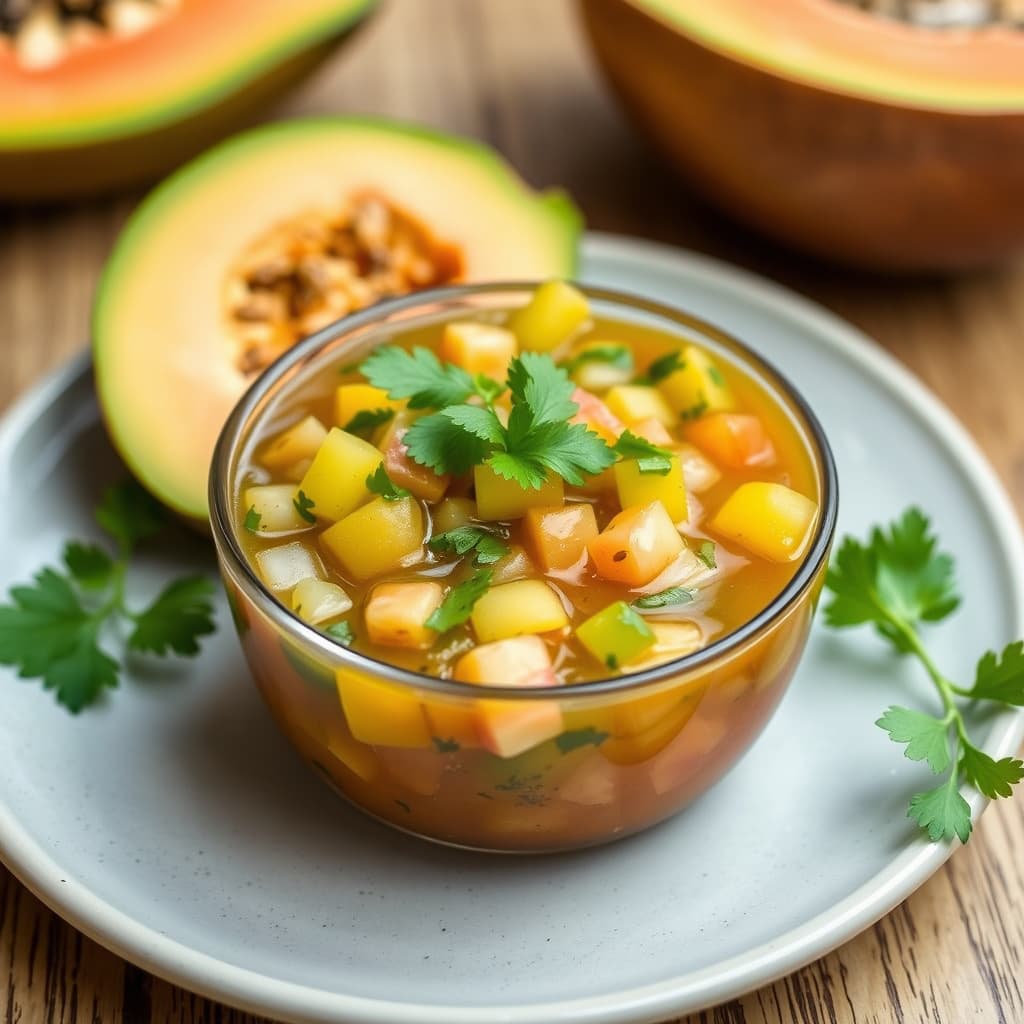 Papaya- og tomatillosalsa