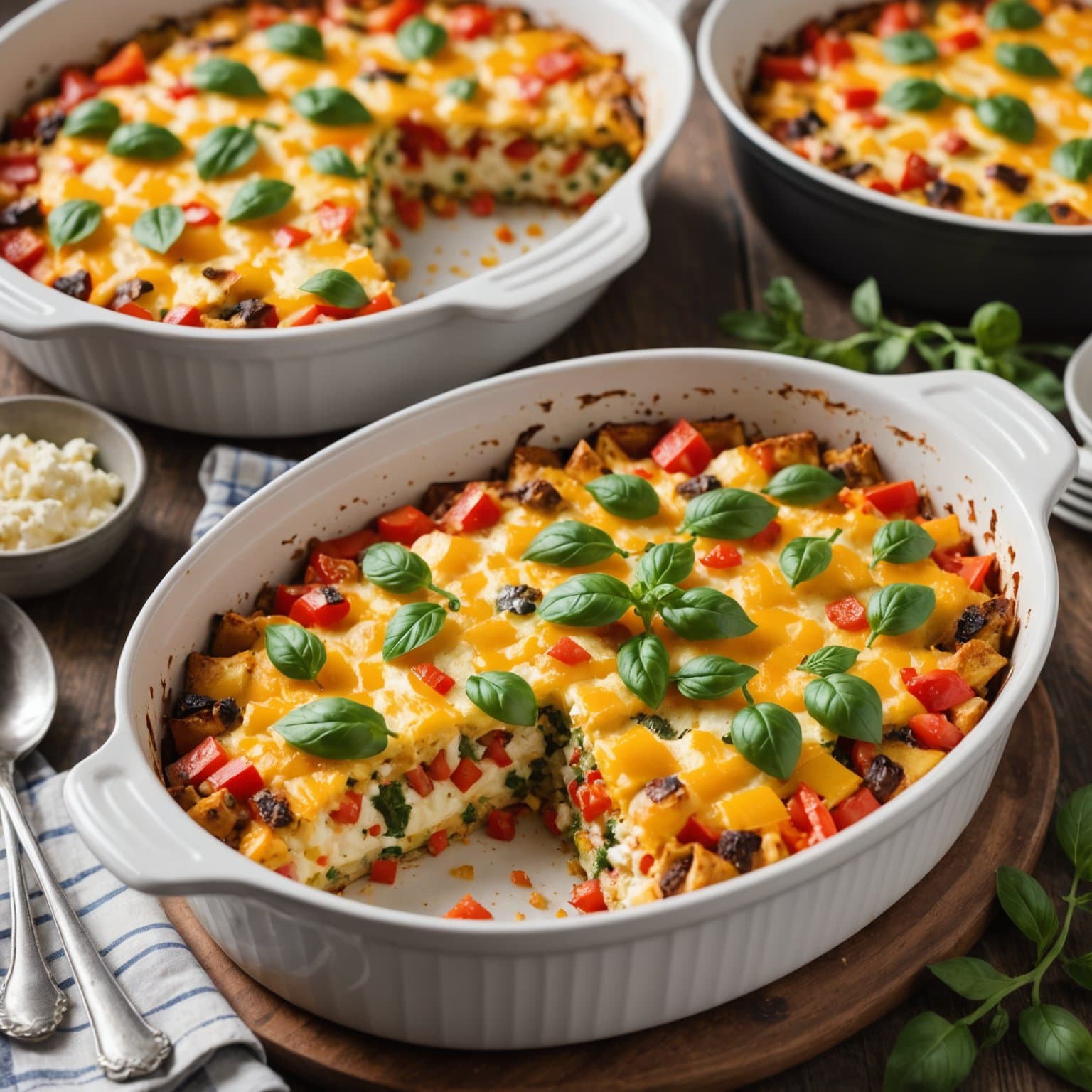 Paprika og geitost-strata