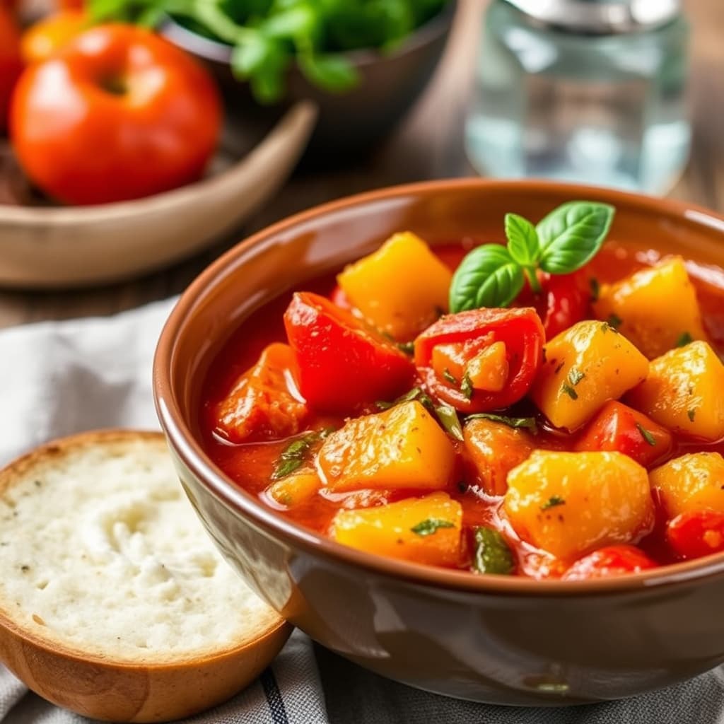 Paprika- og potetgryte: Peperonata di Patate