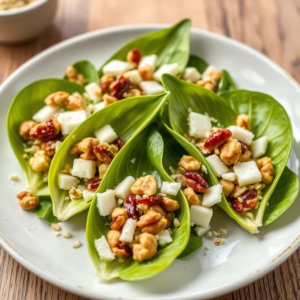 Parmesan- og valnøttsalat i endiveblader
