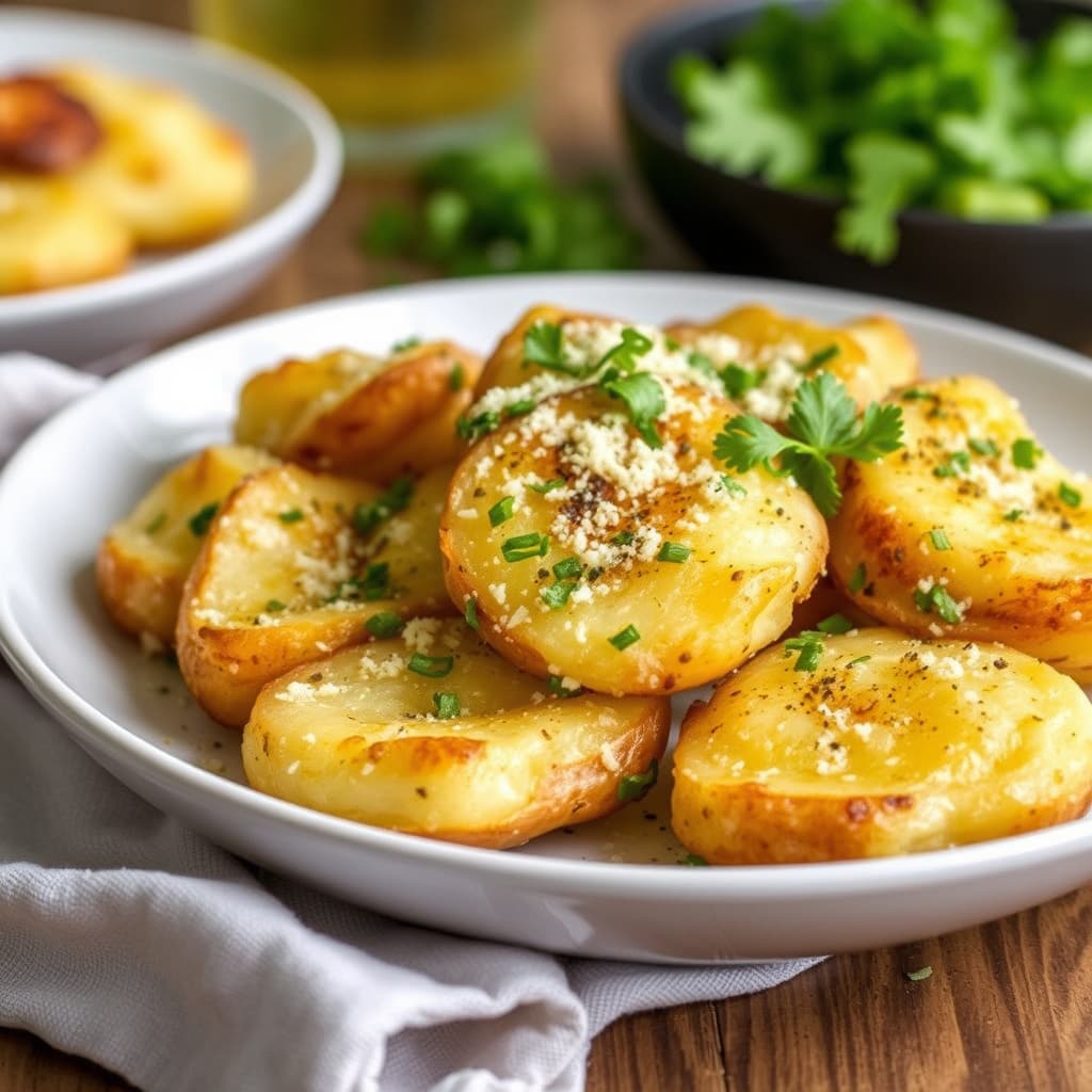 Parmesan-ristede knuste poteter