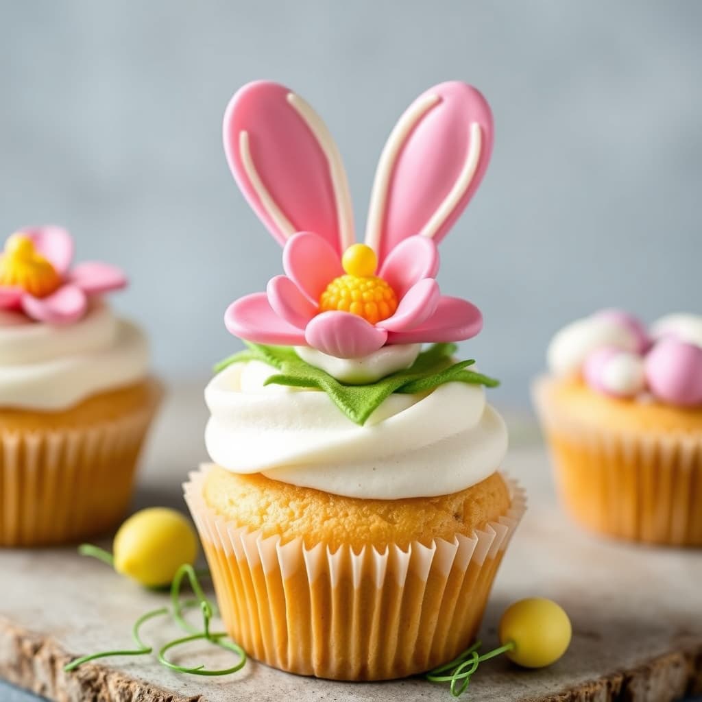 Påske blomstercupcake