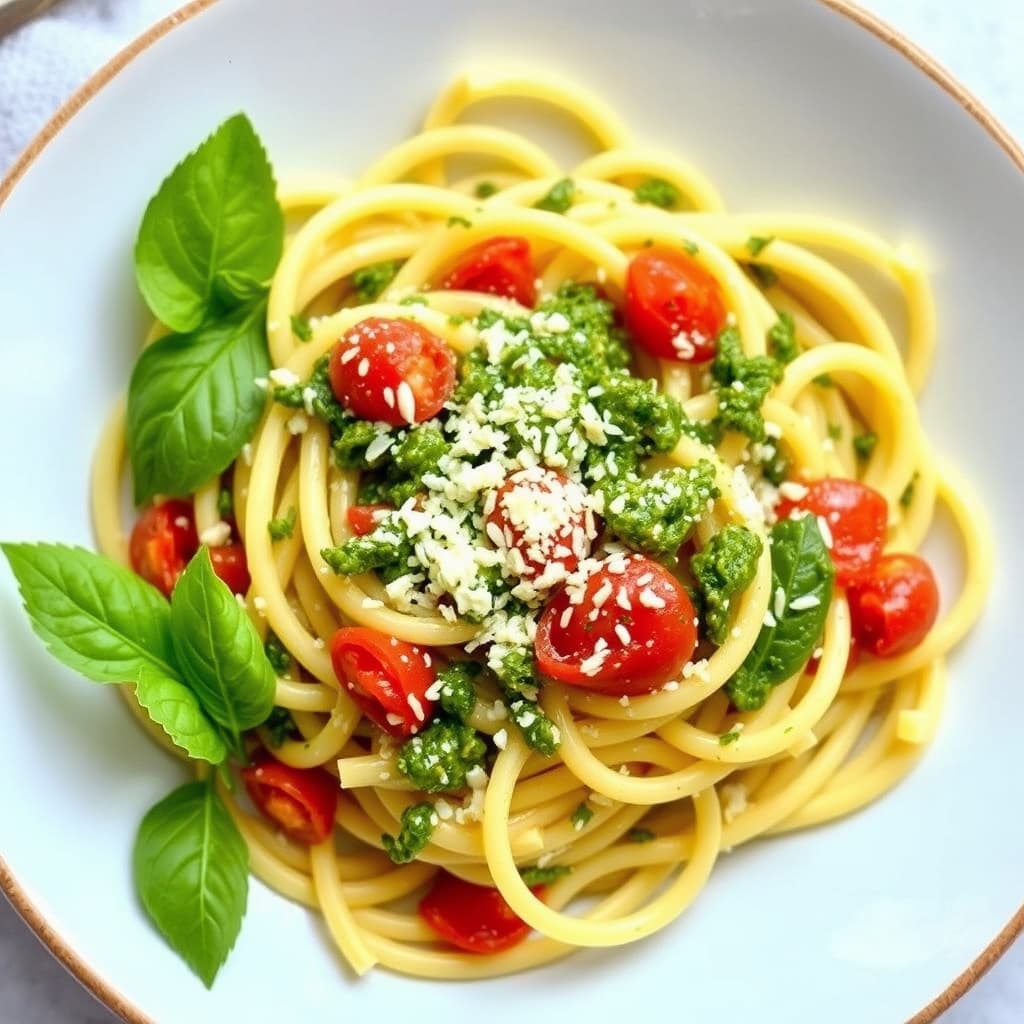 Pasta med siciliansk pesto