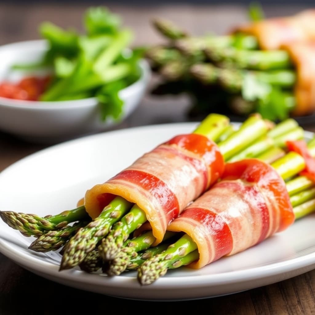 Pat sin baconinnpakkede asparges