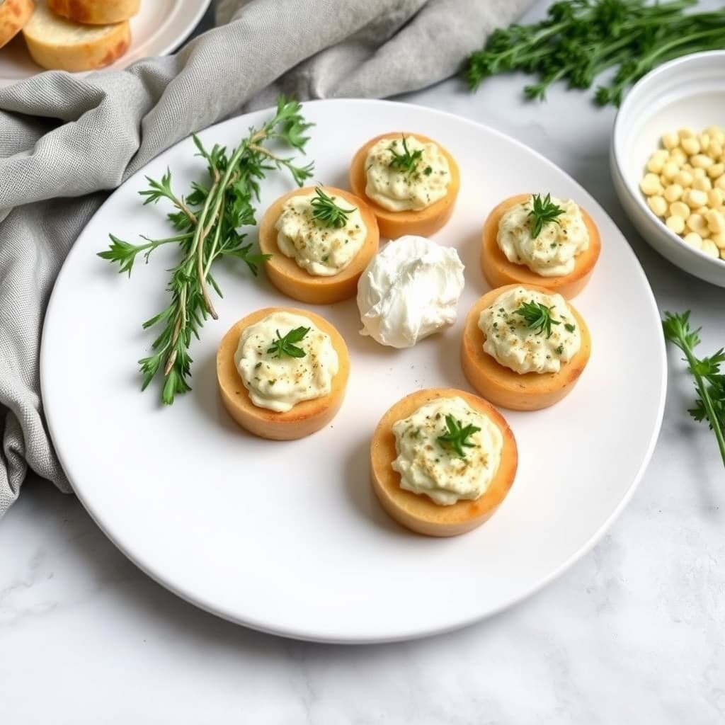 Patebiter og urtedrevet Brie-tallerken