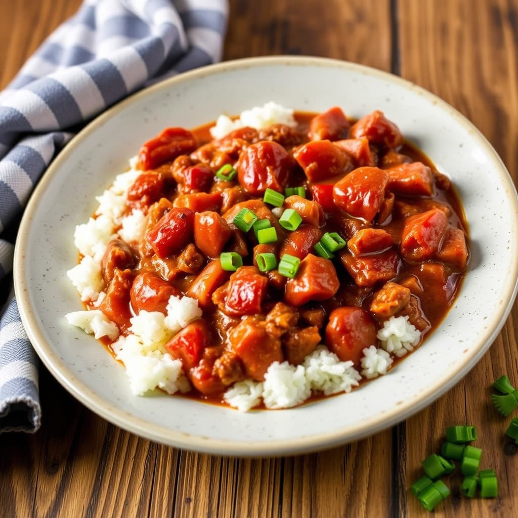 Pat's berømte biff- og svinekjøls chili