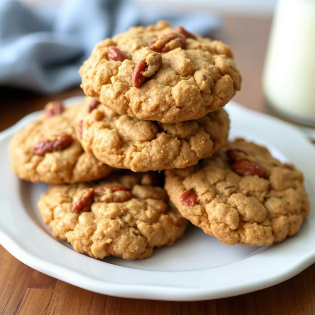 Peanøtt- og pekannøttsmørkaker med havregryn