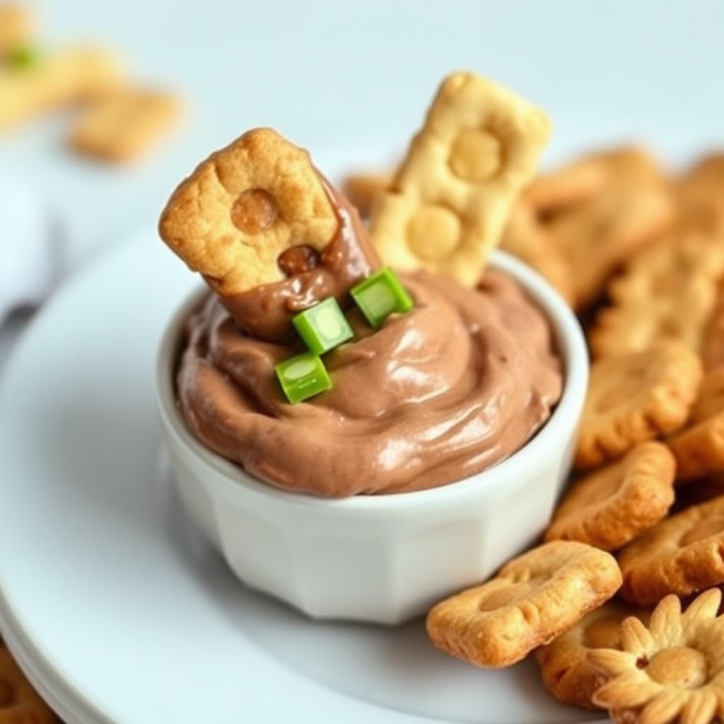 Peanøttaktig sjokoladedip med dippere