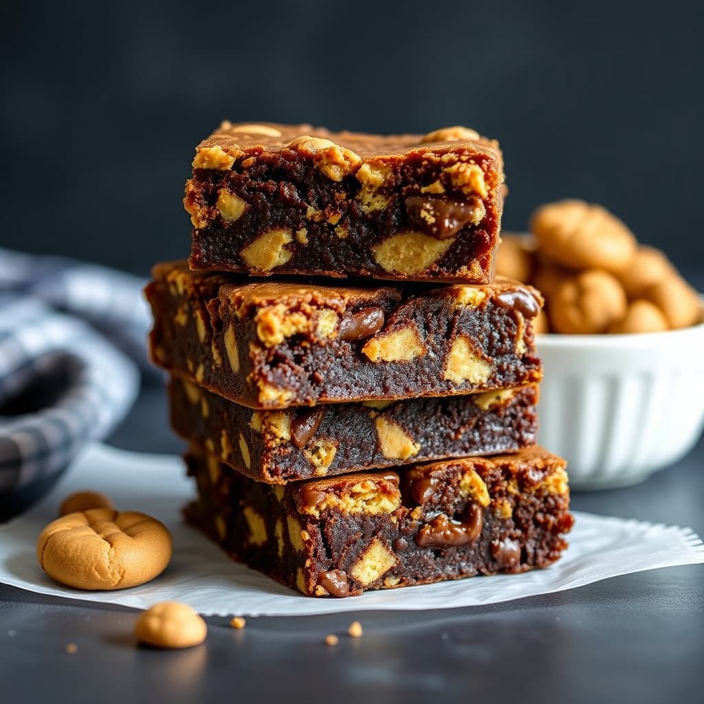 Peanøttsmør-kakebunn brownies