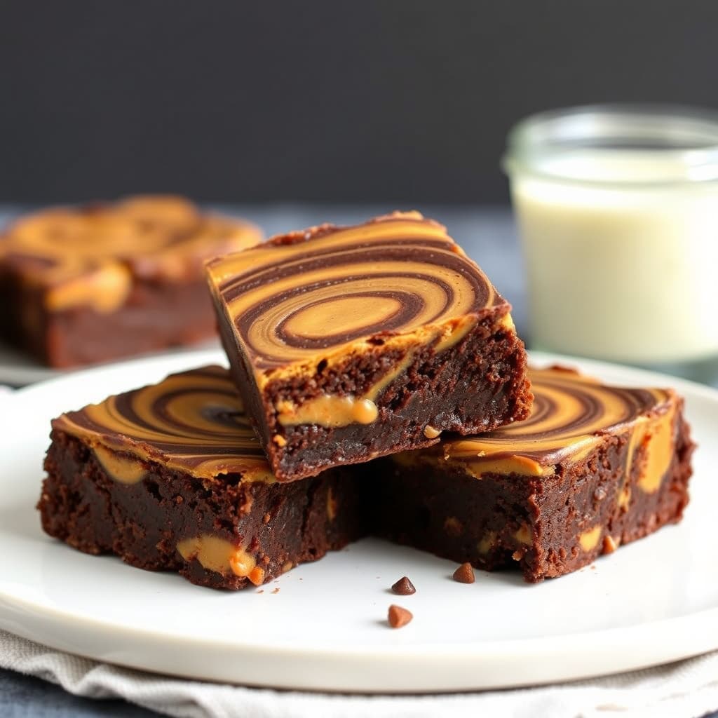 Peanøttsmør-karamell-svømmede brownies