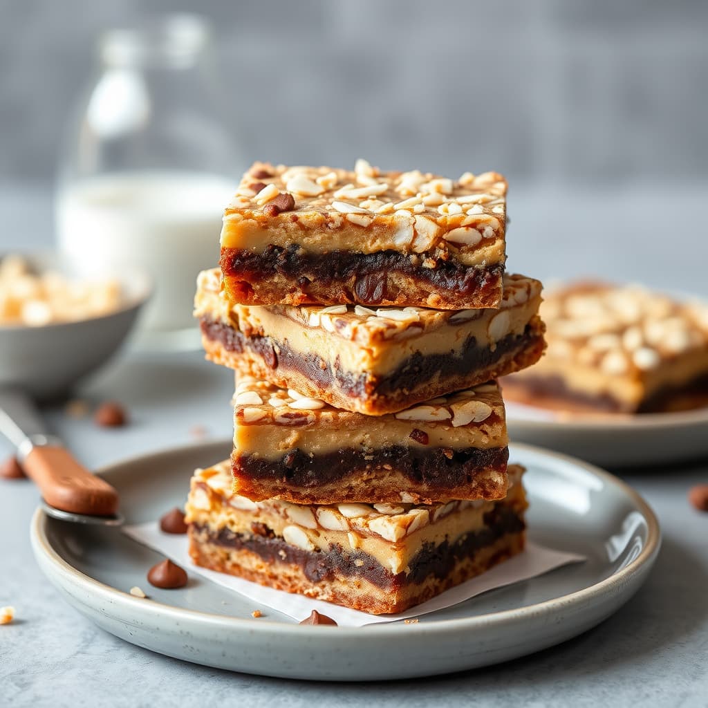 Peanøttsmør- og brownieslagde kaker med kokos
