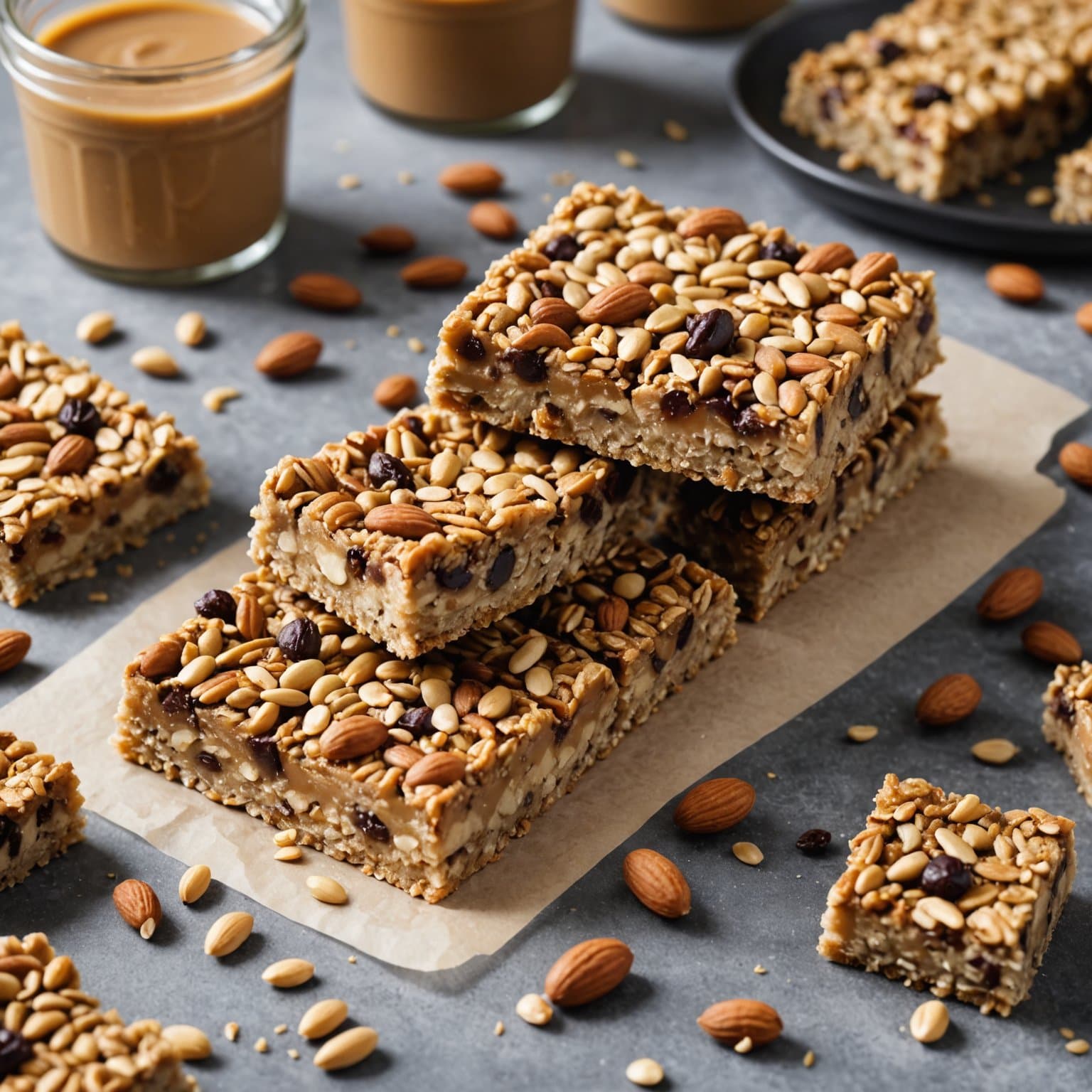 Peanøttsmør- og frøgranolabarer