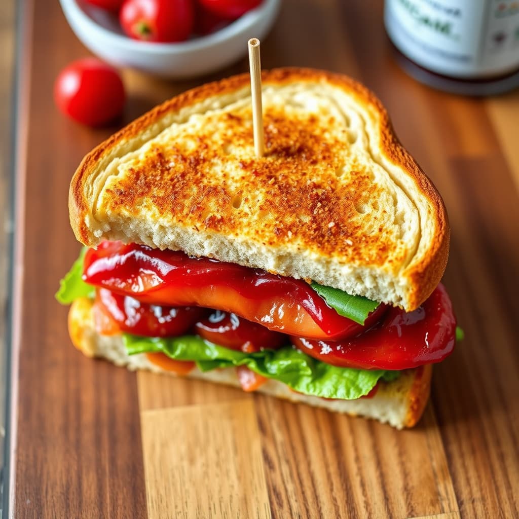 Peanøttsmør og syltetøy-sandwich