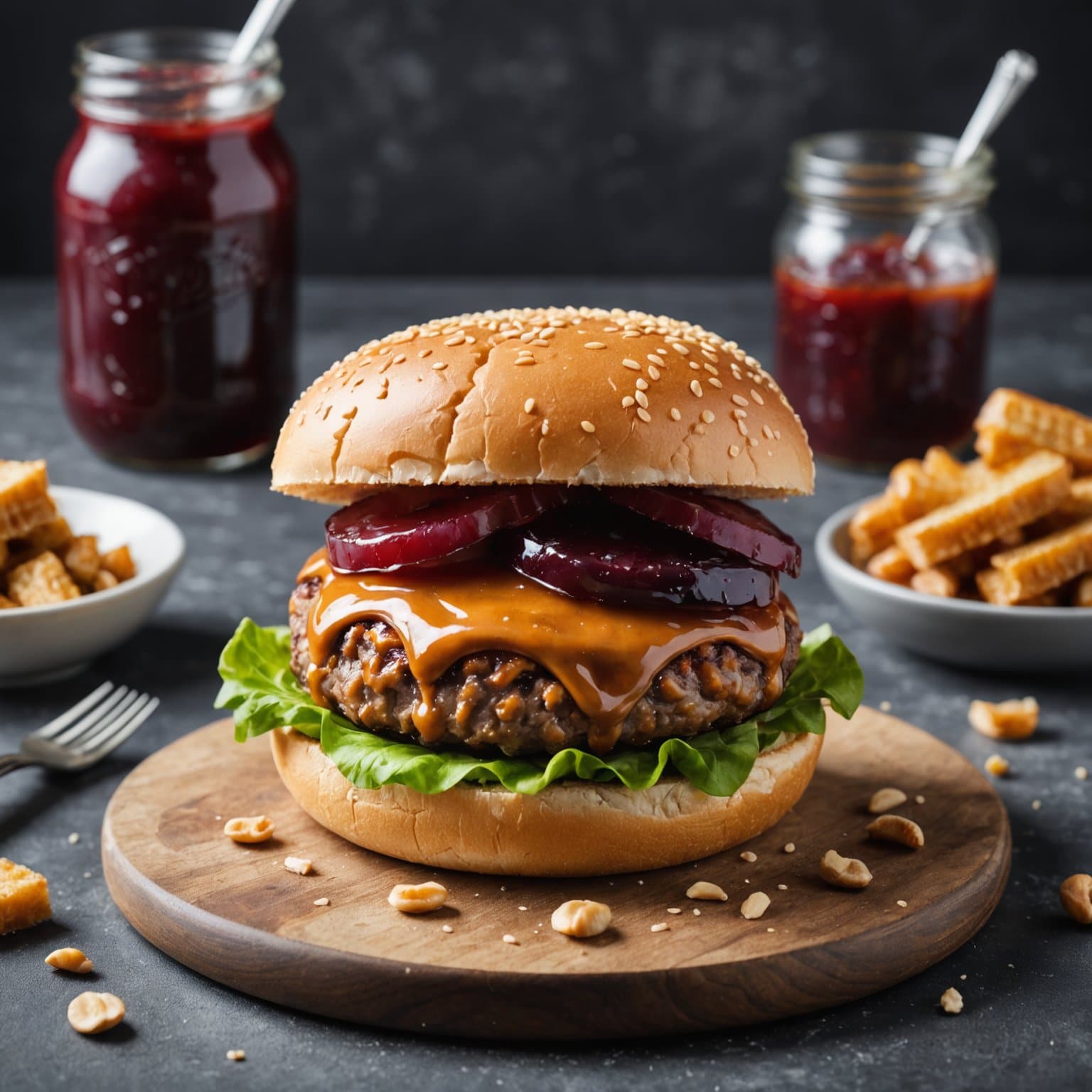 Peanøttsmør- og syltetøyburger