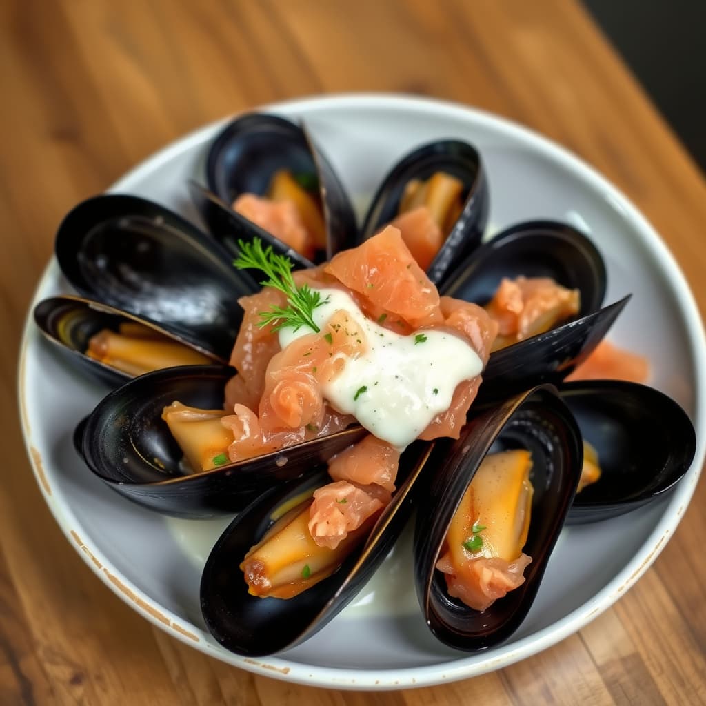 Penn Cove-musslinger med røkelaks og krem... godt