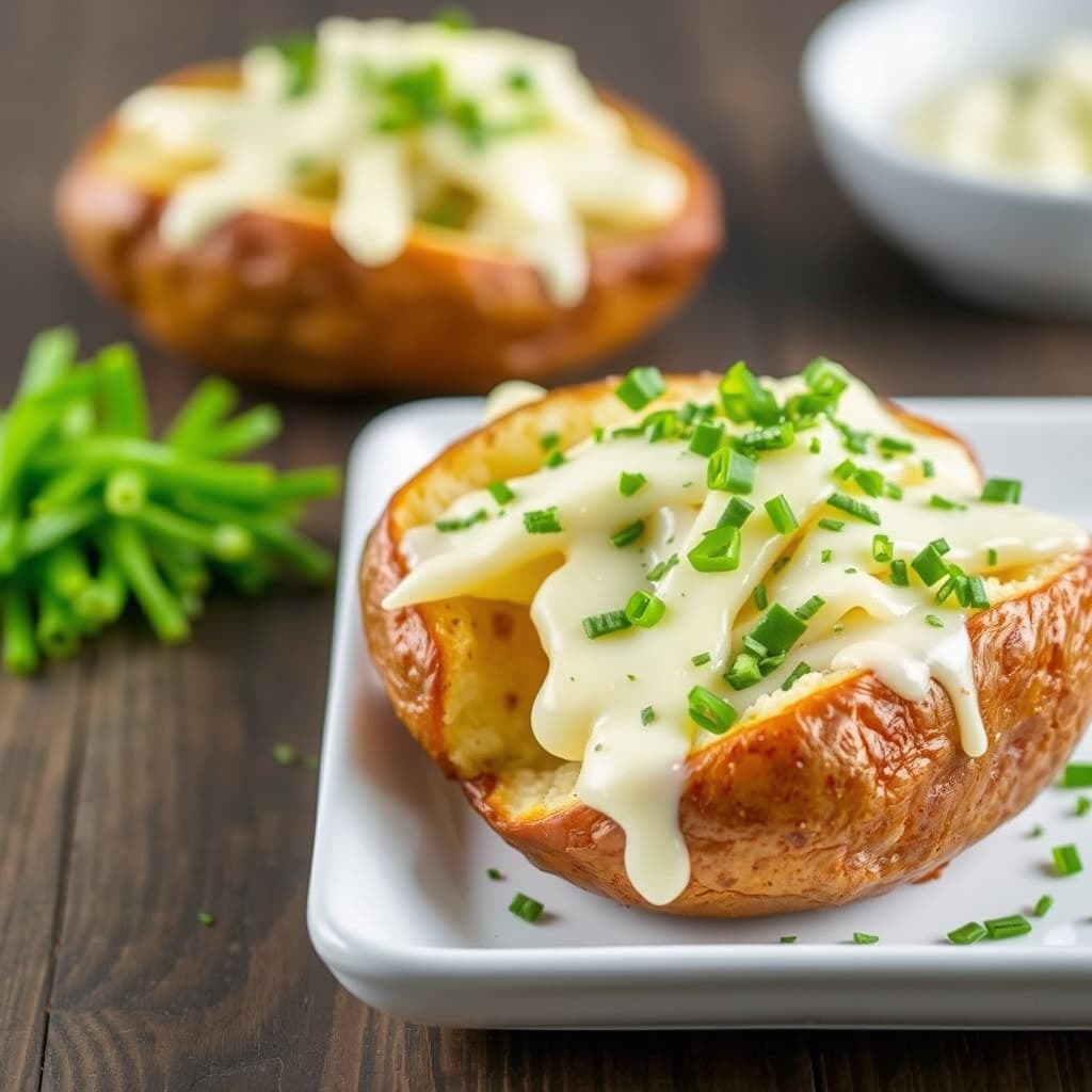 Pepper Jack og horseradish-doble bakt potet "BIG DUNKEE"