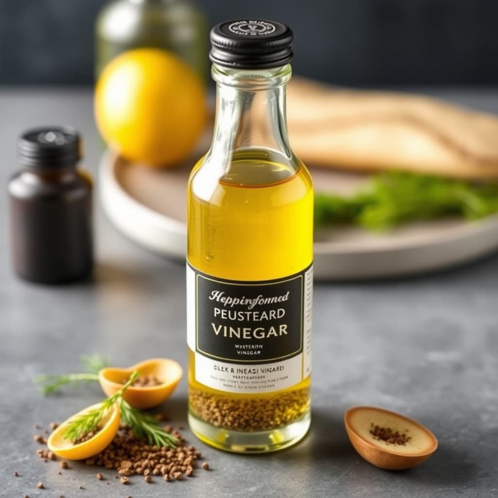 Pepperkorn, sennep og dilleddik