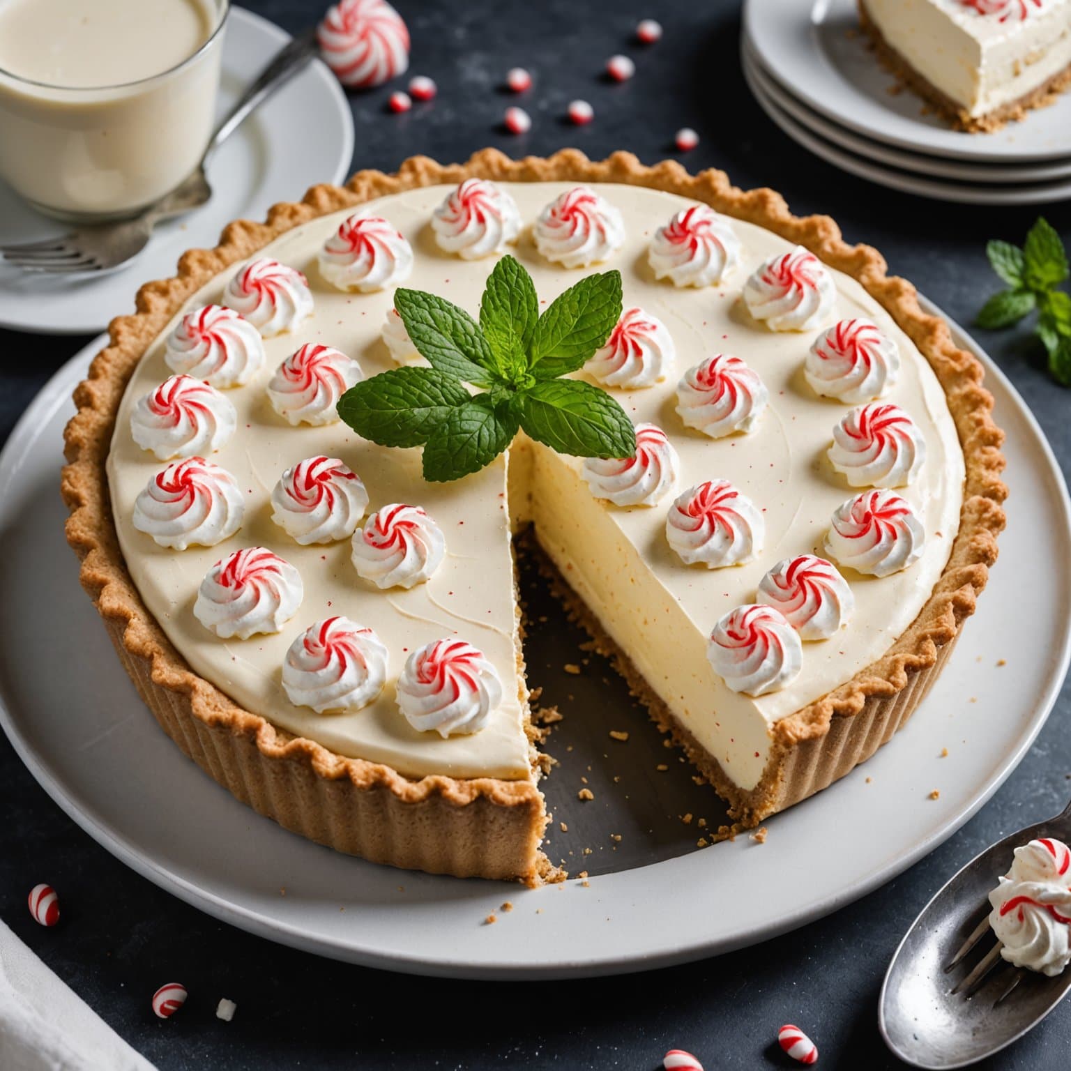 Peppermint Bavarian Cream Pie