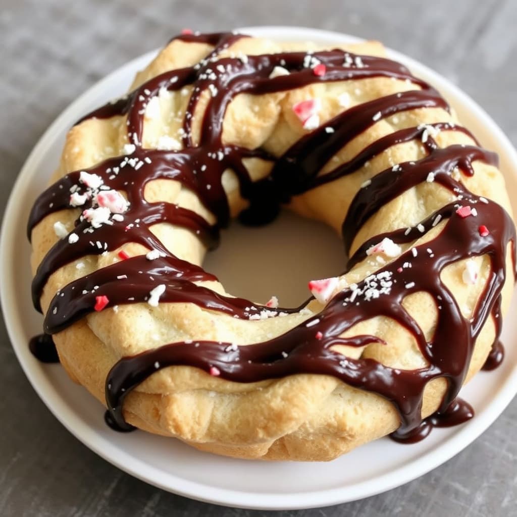 Peppermynte krem-puffring med sjokoladetrekk