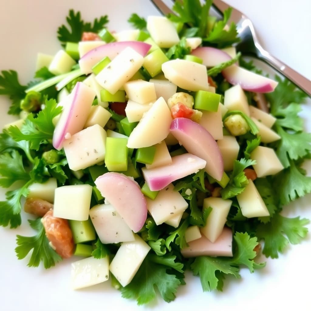 Persille-, selleriblader- og jicamasalat