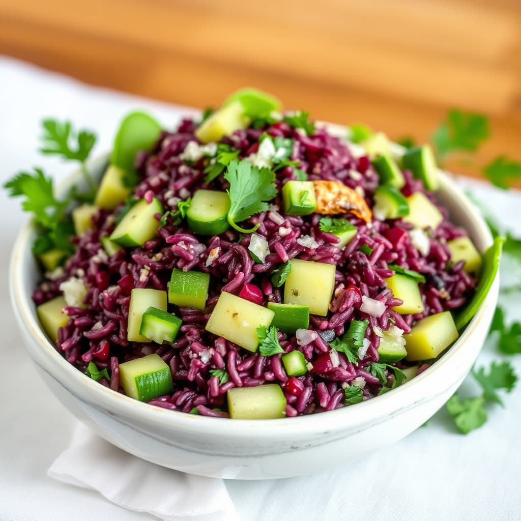 Persisk agurk- og lilla risksalat