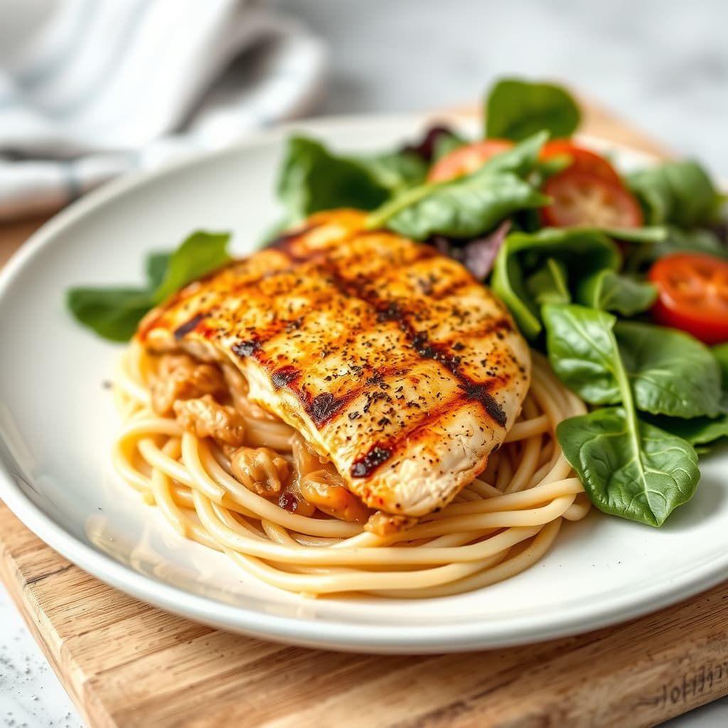 Piadine med grillet kylling og spinatsalat