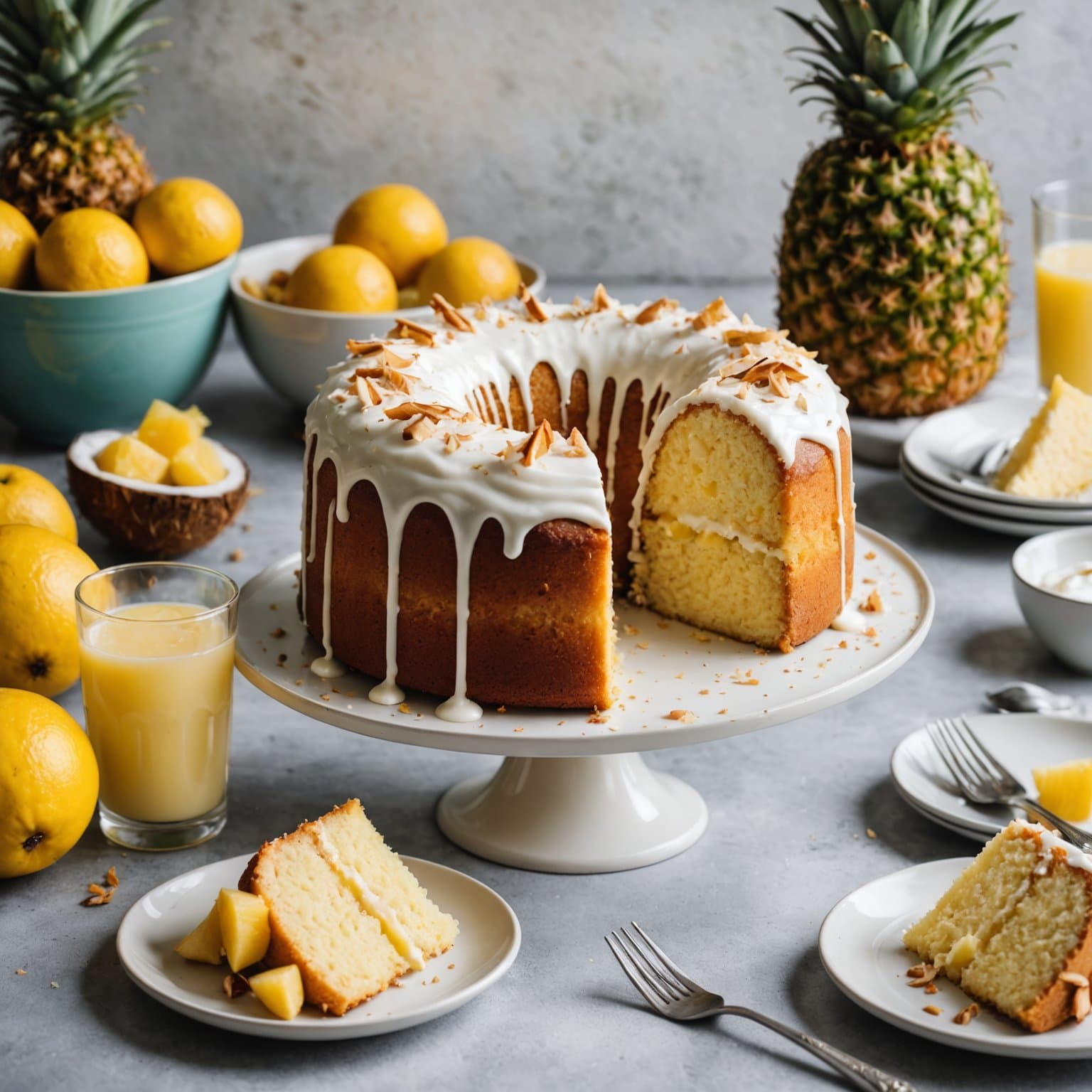 Pina Colada kokosnørrumkake