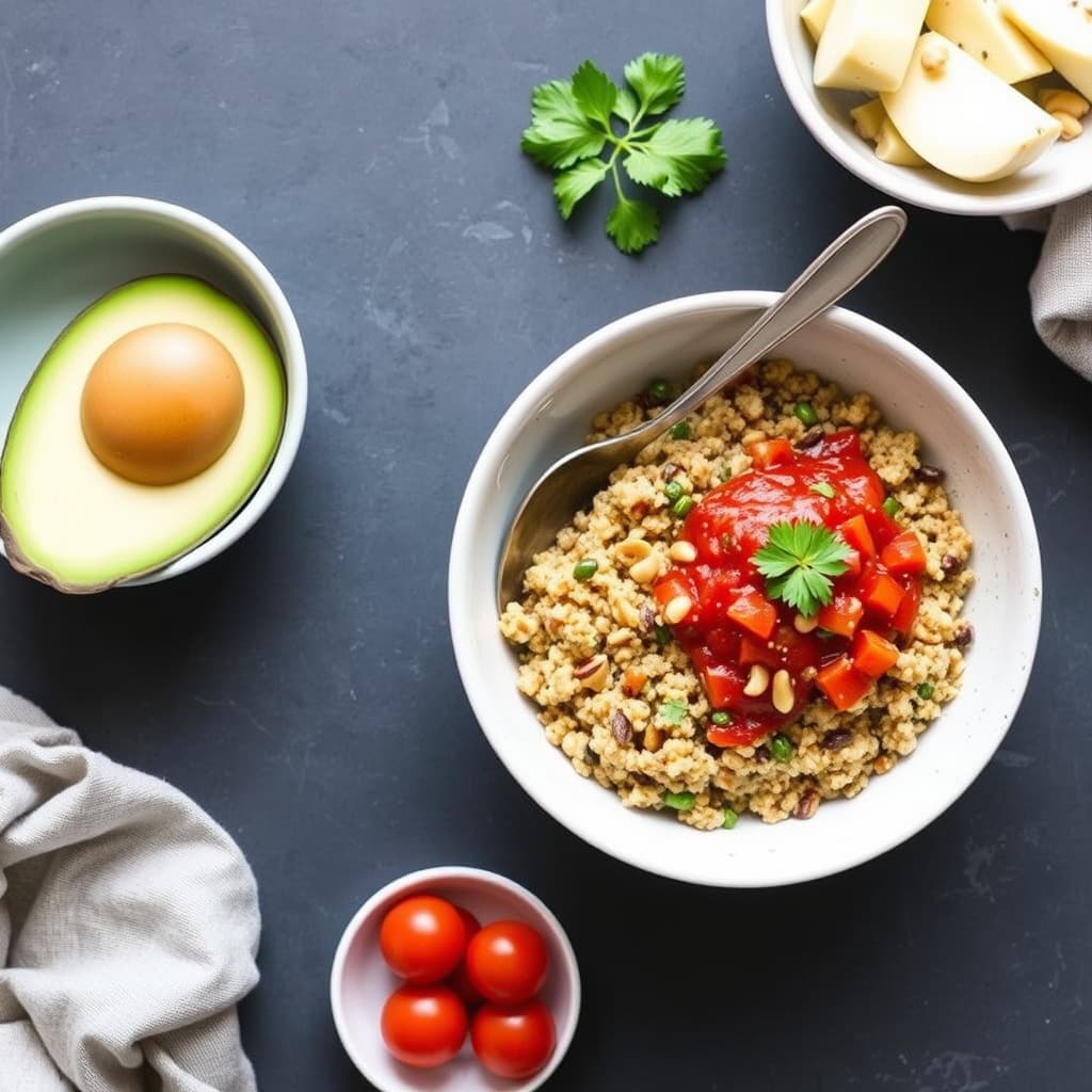 Pinjenøtt-marinara-quinoa-bolle